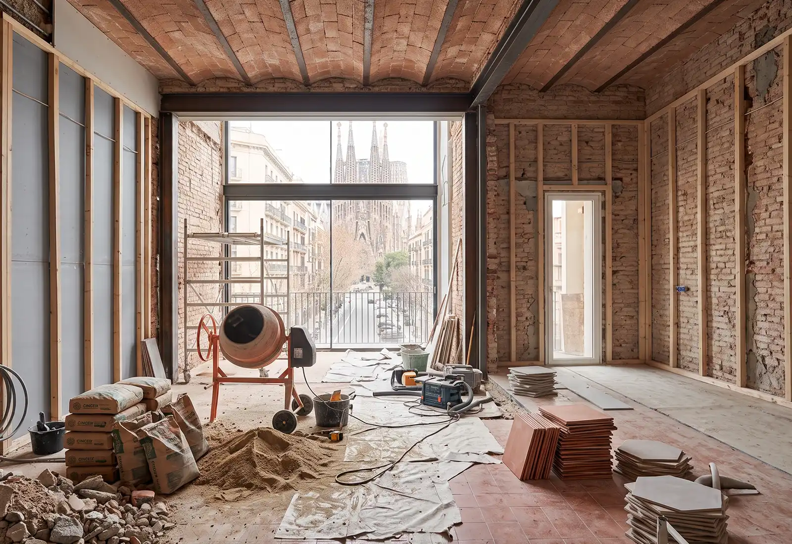 Reforma integral de un salón moderno terminado en Barcelona